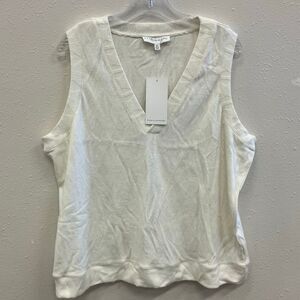 Brea Canyon textured Ivory sleeveless sweater vest academia XL NWT #677